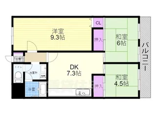 レック淀川【8階】の間取り
