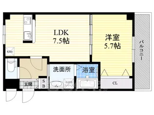 シロハイヌ西難波【4階】の間取り