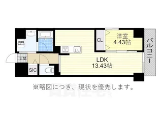 GRANDUKE正木【13階】の間取り