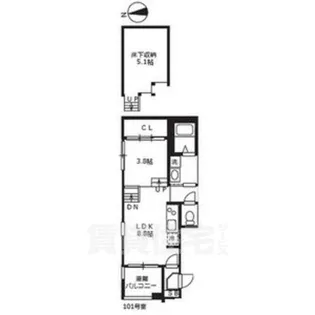 ハーモニーテラス愛知町2【1階】の間取り
