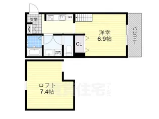 PUREMIAM APARTMENT 南住吉【2階】の間取り