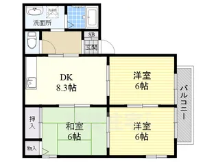 エスポアール北豊中【2階】の間取り