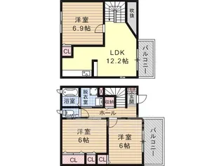 サニーレジデンス【1階】の間取り