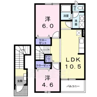 ツインズパレスⅠ【2階】の間取り