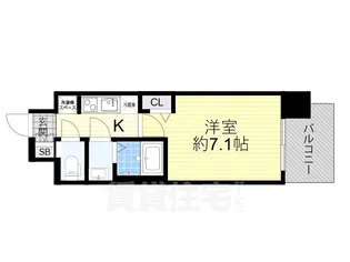 プレサンス OSAKA 姫里エンファシス【8階】の間取り