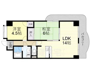 フローリッシュ北田【8階】の間取り