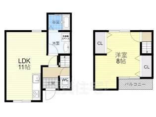 大阪府豊中市二葉町1丁目【一戸建】の間取り