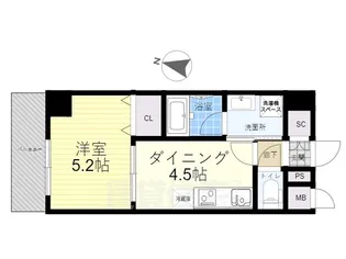エーデルコート新大阪【202号室】の間取り