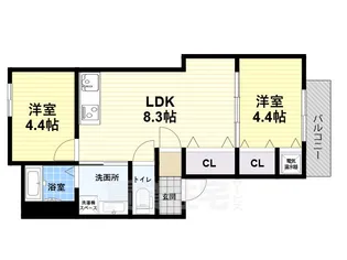 パルティール武庫川【3階】の間取り