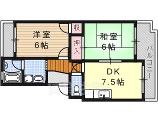 松栄マンション【1階】の間取り