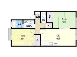 エクセルコーポ陵南B棟【2階】の間取り