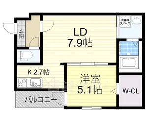 大阪府大阪市住吉区遠里小野6丁目【アパート】の間取り