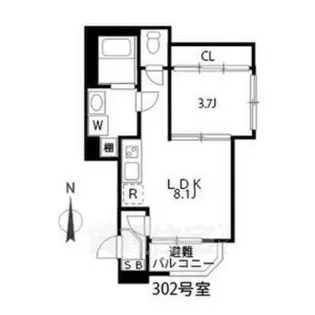 ハーモニーテラス河岸町【3階】の間取り