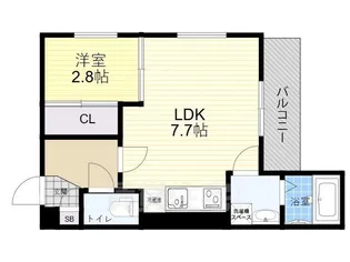 1LDKの間取り画像