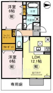 ラ・ヴェール鈴蘭【1階】の間取り