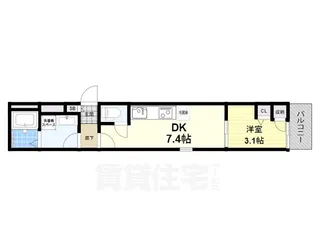 1DKの間取り画像