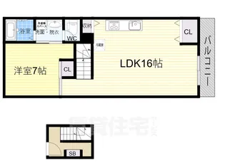 フローラ東淀川【3階】の間取り
