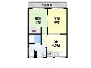 コーポ津川【1階】の間取り