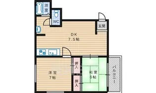 大阪府大阪市住吉区苅田5丁目【マンション】の間取り