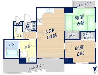 リアライズ荒本【402号室】の間取り