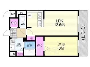 KCCフラット西京極【1階】の間取り