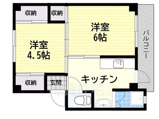 ビレッジハウス曽大根【1階】の間取り
