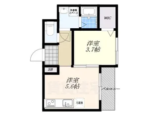 コスモクレスト荒本【3階】の間取り