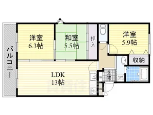 サンアベニュー【1階】の間取り