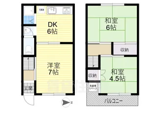 大阪府東大阪市鷹殿町【一戸建】の間取り