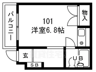 シャンブルド甲東園【1階】の間取り