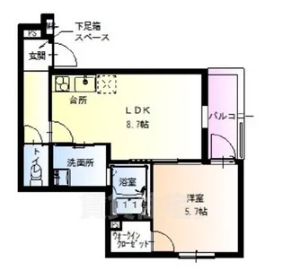 フジパレス西立花2番館【1階】の間取り