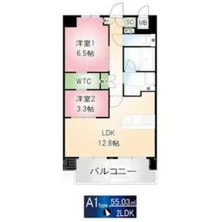 2LDKの間取り画像