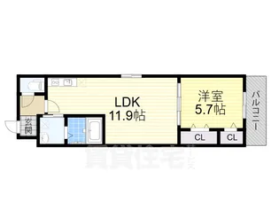 フジパレス東弓削【1階】の間取り