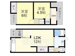 大阪府堺市北区東浅香山町1丁【一戸建】の間取り