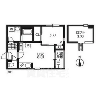 ハーモニーテラス寺崎町【2階】の間取り