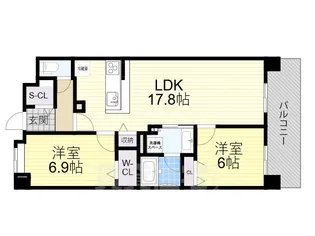 2LDKの間取り画像