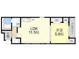 大阪府泉大津市旭町【アパート】の間取り