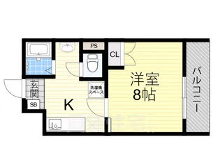 シャンヴェルジェ豊中3【1階】の間取り