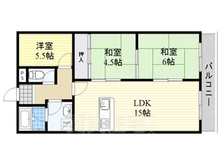 エステート楠【205号室】の間取り