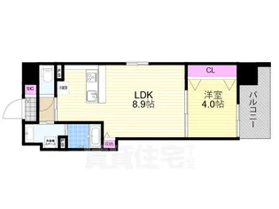 大阪府大阪市都島区東野田町4丁目【マンション】の間取り