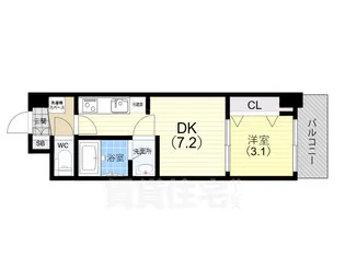 1DKの間取り画像