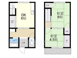 大阪府東大阪市豊浦町【一戸建】の間取り
