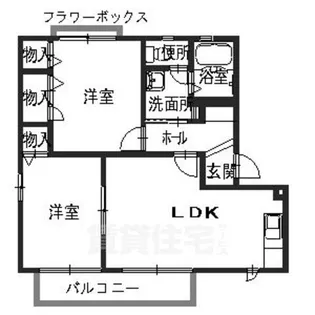アガーペ御陵前B【202号室】の間取り