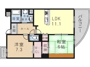 サンヴァレンティア【5階】の間取り