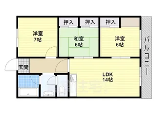メゾン石津【B402号室】の間取り