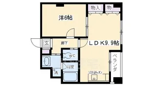 リエス西院【4階】の間取り