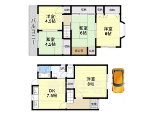 奈良県大和高田市南陽町【一戸建】の間取り