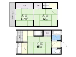 大阪府寝屋川市堀溝3丁目【一戸建】の間取り