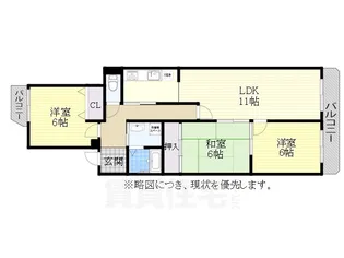ユニーブル左京山【2階】の間取り