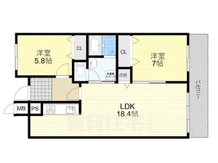 グランドパレス学園前C棟【4階】の間取り